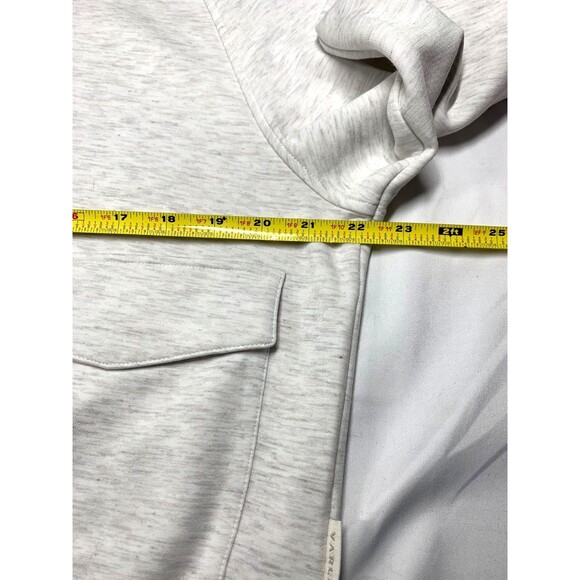 Varley Roxbury DoubleSoft Zip Through Sweatshirt Size M Satin Trim Ivory Marl - Picture 5 of 10